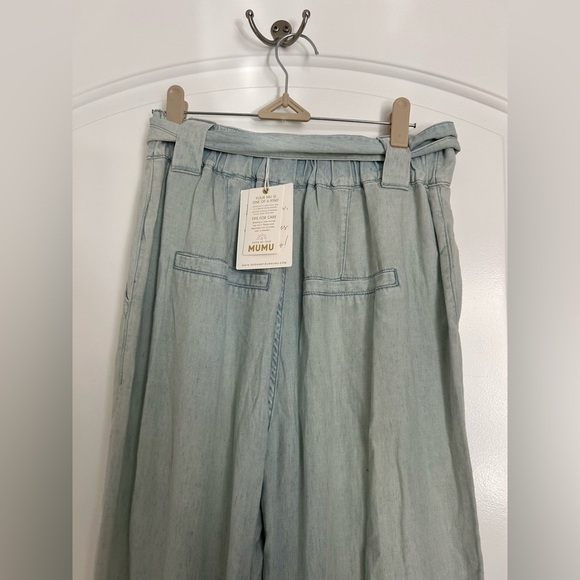 Show Me Your Mumu Lasso Anchor Chambray Wide Leg Pants  size 26 NWT - Picture 10 of 15